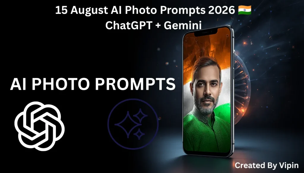 15 August AI Photo Editing Prompts 2026 से बनाई गई Tiranga AI photo