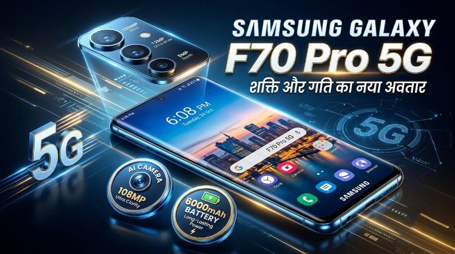 Samsung Galaxy F70 Pro 5G: दमदार फीचर्स के साथ जल्द होगा लॉन्च? 2026 Ke end Me  जानिए कीमत, स्पेसिफिकेशन और पूरी जानकारी